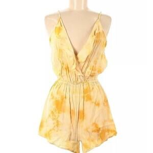 AUDREY 3+1 Yellow Tie Dye Romper Size S